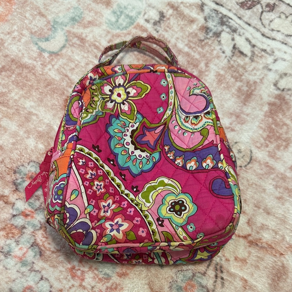 Vera Bradley Vibrant Pink Patterned Women's lunch tote bag